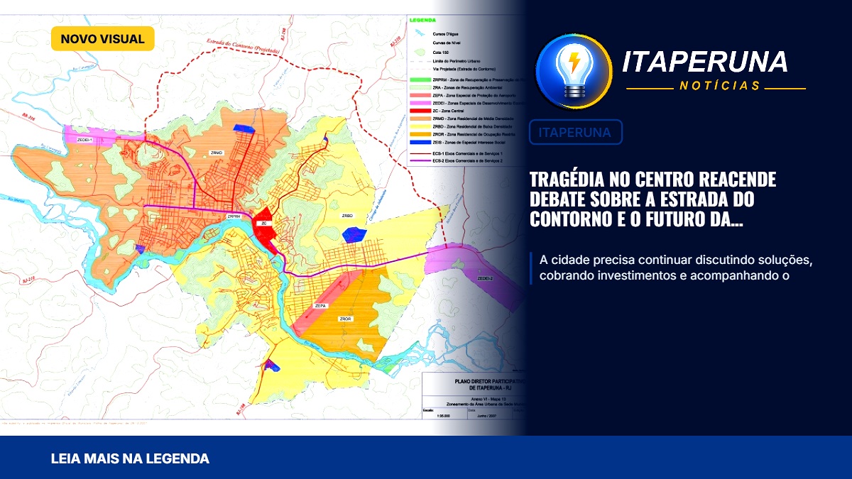 Tragédia no centro reacende debate sobre a Estrada do Contorno e o futuro da mobilidade em Itaperuna Mais uma